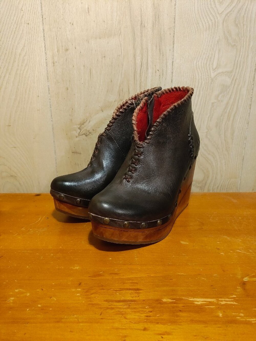 NWOB Bed Stu Marina Leather Ankle Booties Dark Brown 7.5